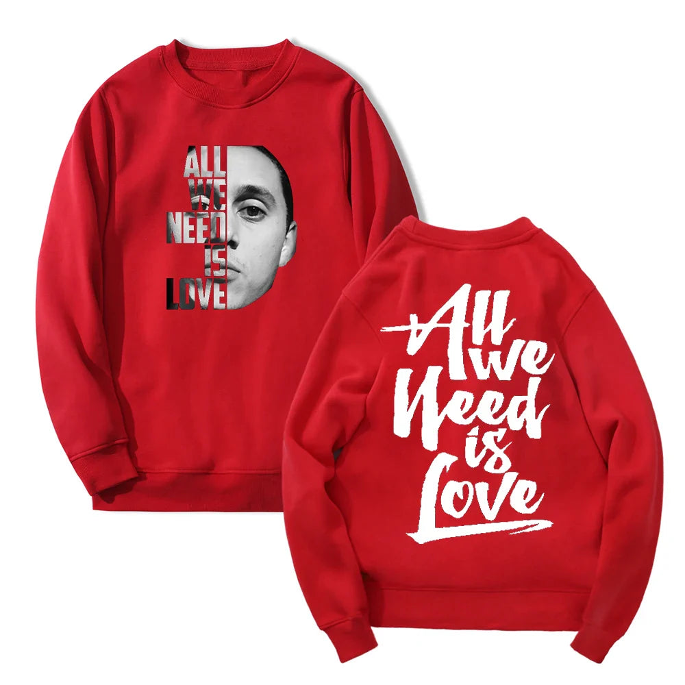 Canserbero All We Need Is Love Merch 2024 Tour Crewneck Men Sweatshirt Hip Hop