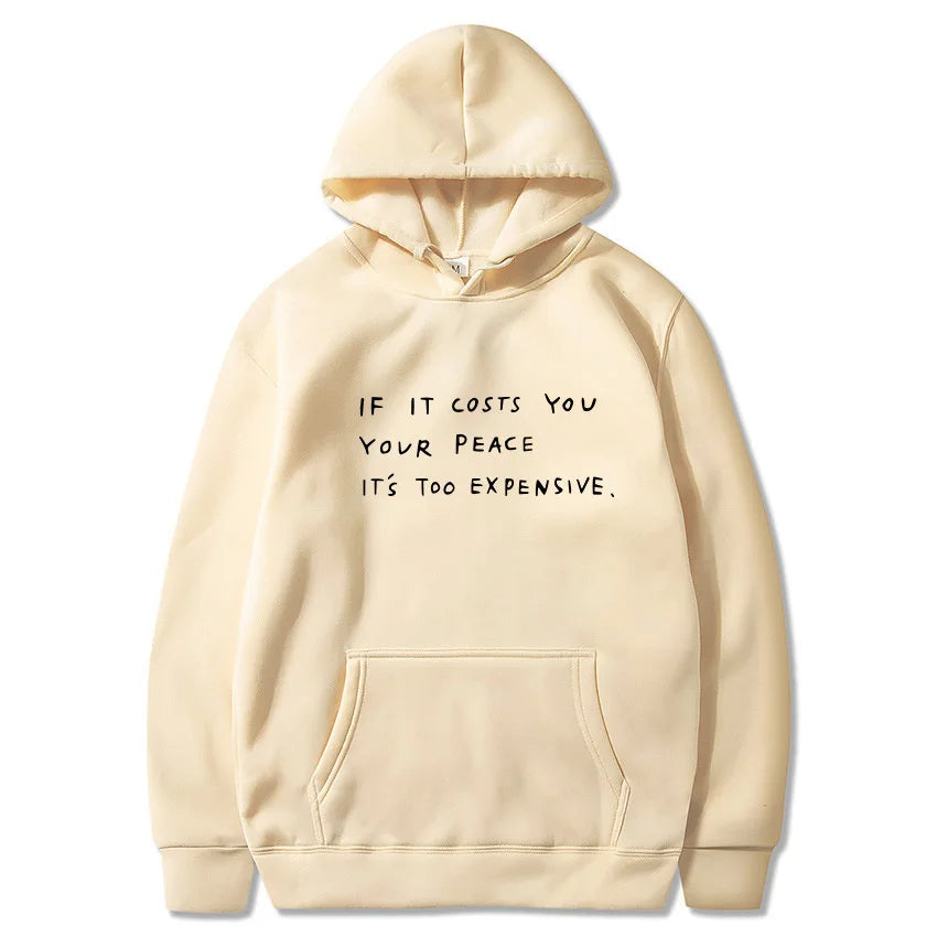 Casual Letter Print Hoodies for Women Fashion Fleece Pullover