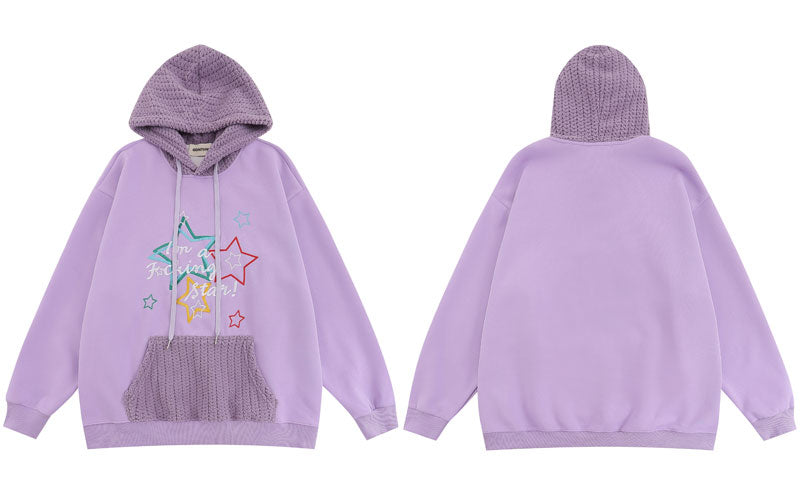 Sweatshirts Hoodie Pullovers Men Embroidery Star Letter