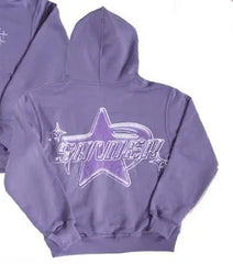 Star Printed Retro Hoodies for Men Autumn-Winter Couple's Streetwear