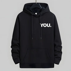 Autumn Korean Chic Letter Printed Hoodies Men Casual Oversized Pullover