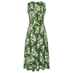 Sleeveless Women Dress Floral Printed