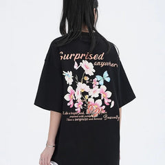Butterfly Print Short-Sleeved T-Shirts