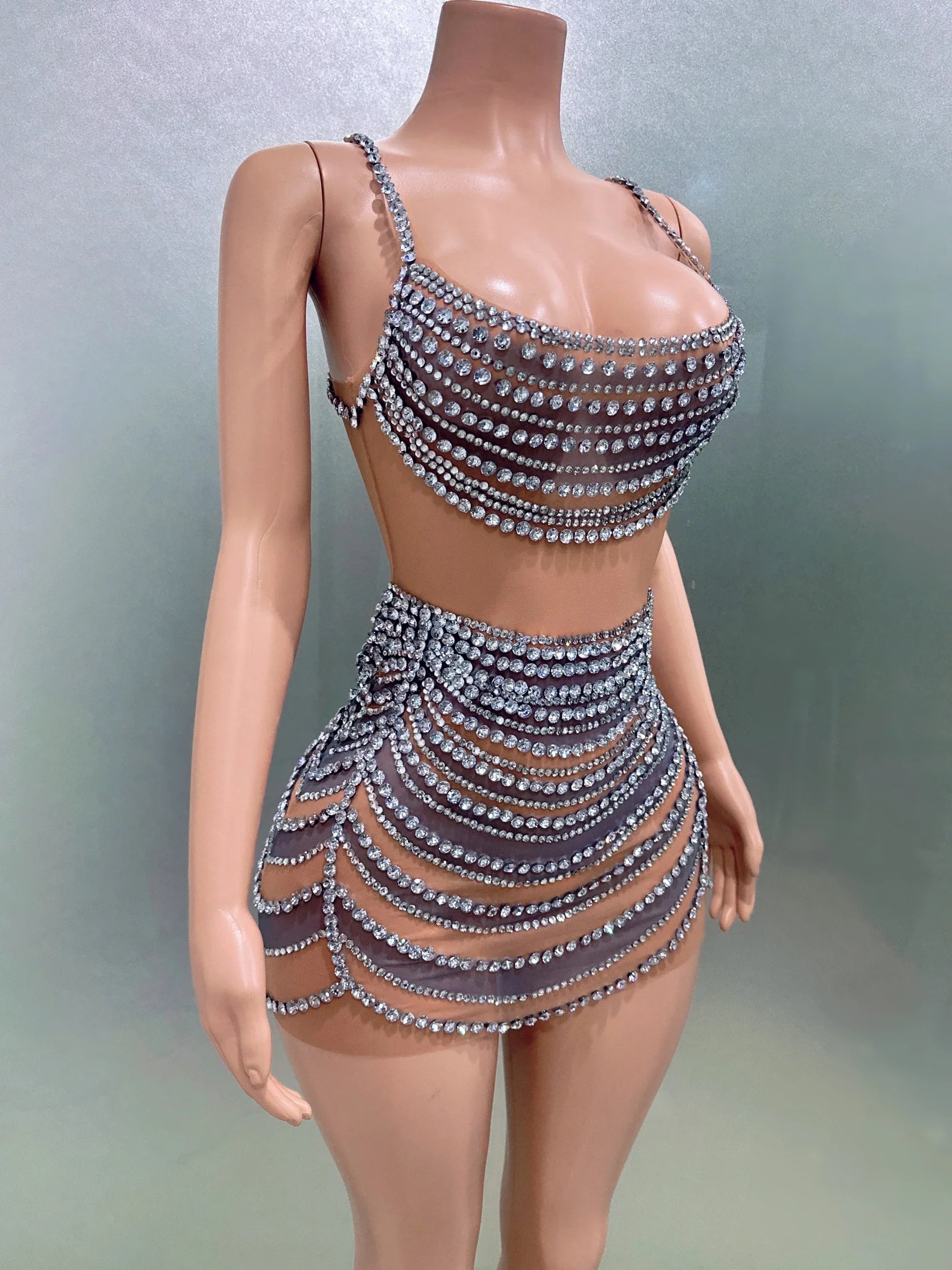 Shinning Diamond Mini Dress