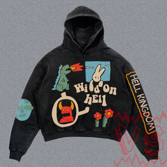 2023 Harajuku Goth Skull Oversized Hoodie Women Y2K Streetwear