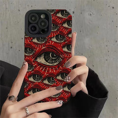 Scary Red Eye Silicone Case For iPhone