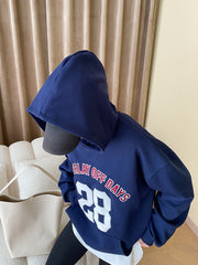 Chic Women's Oversized Casual Hoodie with Letter Embroidery