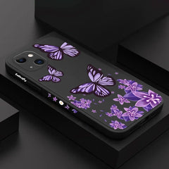 Purple Butterflies Square Silicone Phone Case
