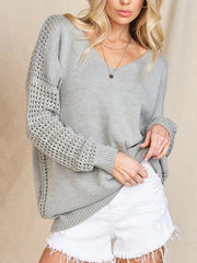 Sweater Women Autumn Winter Korean Elegant Fashion Casual V-neck Pullover Oversized
