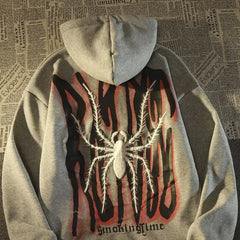 Print Hoodie Women Harajuku Gothic Street Loose Cotton Top Streetwear American High Street