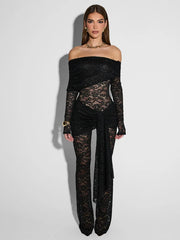 Take Me To Dinner Lace Long Sleeve Jumpsuit