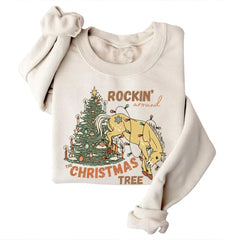 Rockin the Christmas Tree Sweatshirt Cowboy Cowgirl Christmas Sweatshirt Cozy Tops Sudadera