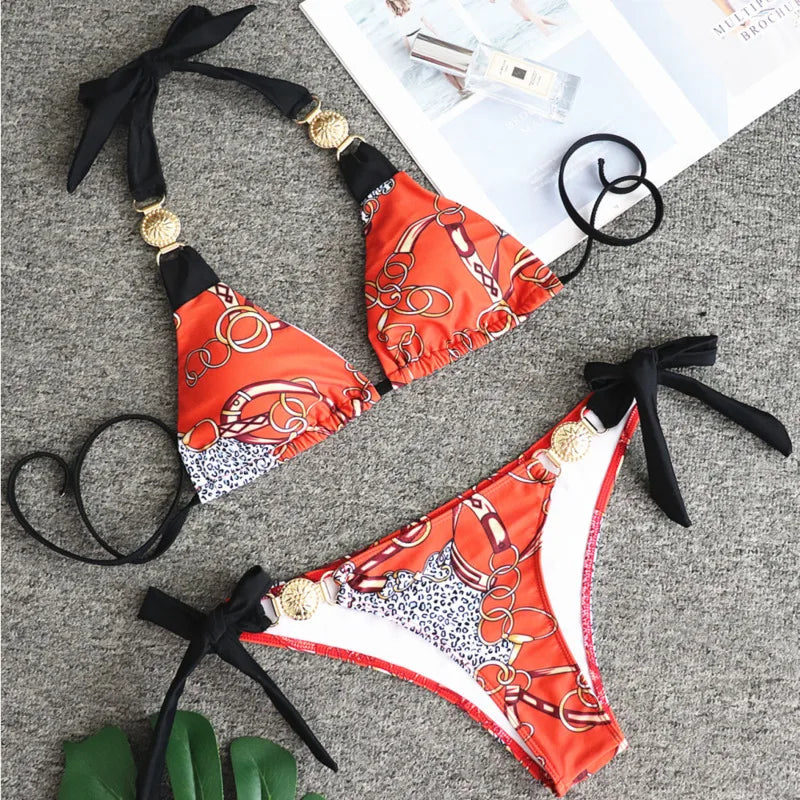 Summer Sexy Print Bikinis 2024 Women's Swimwear