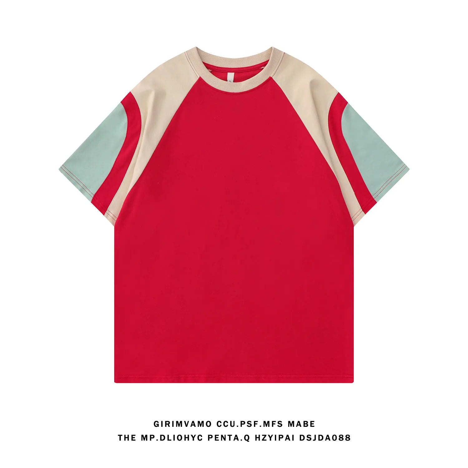 Summer Oversized Patchwork Tee Unisex American Short-Sleeve Top