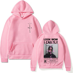 Cactus Jack Hoodies Hipster LOOK MOM I CAN FLY Travis Scott Sweatshirt y2k