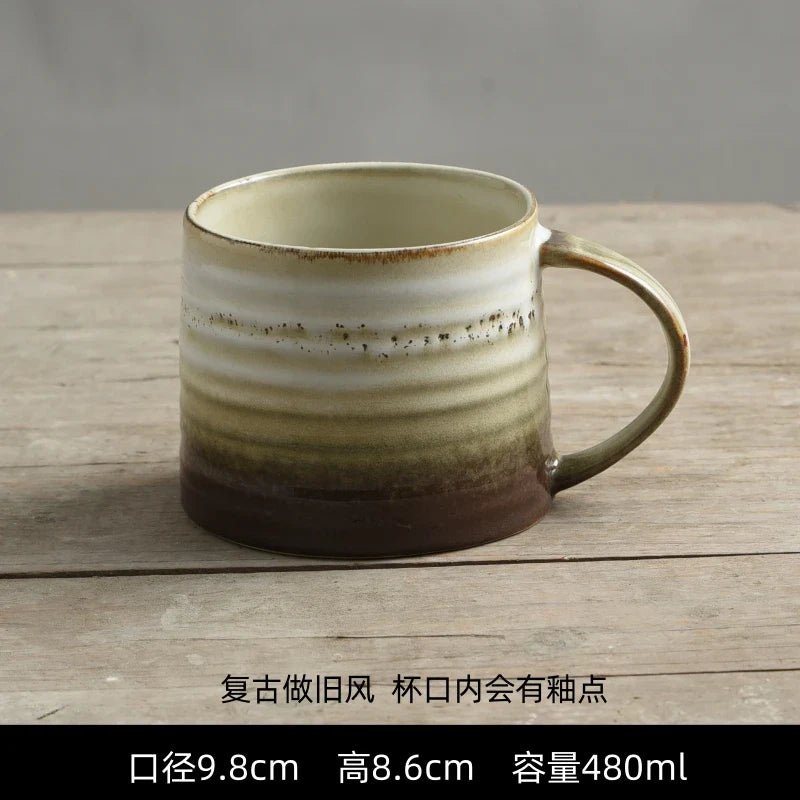 Creative Retro Household Water Coffee Micro-defective Ceramic Cup Personality Trend Mug Japanese