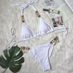 Women's Rhinestone Triangle Bikini