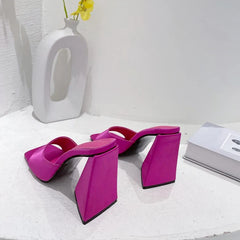 Triangle Block Mule Heels