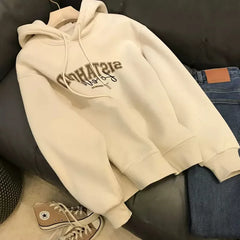 Autumn Winter Women's Hoodies: American Vintage Wide Print