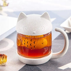 1Cup Tea Mug With Fish Infuser Strainer Filter Kitchen Drinkware Teaware