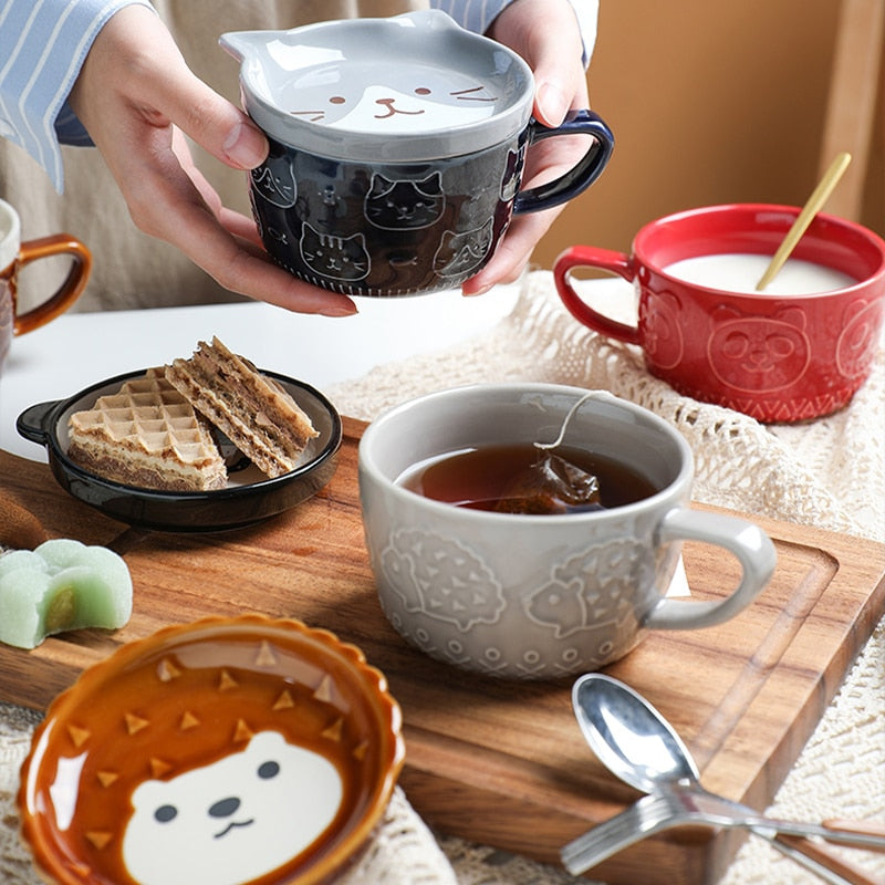 Ceramics Cute Cat Cup Gift Household Cartoon Kawaii