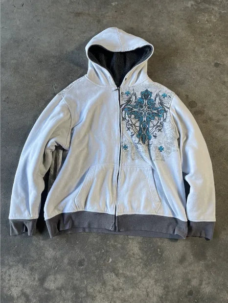 Y2k Street Fashion Loose Multi Zipper Oversized Hooded Autumn Winter Coat Unisex