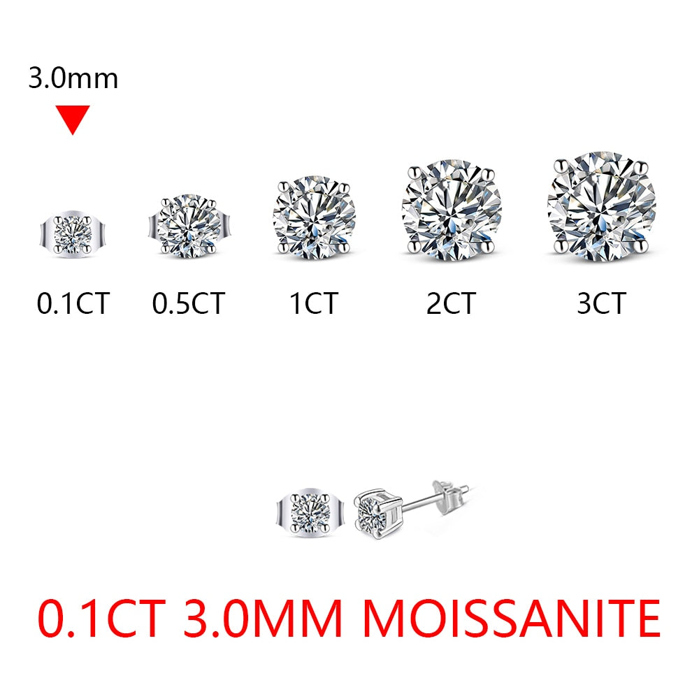 2 Carat 8.0mm D Color Moissanite Top Quality 100% 925 Sterling Silver