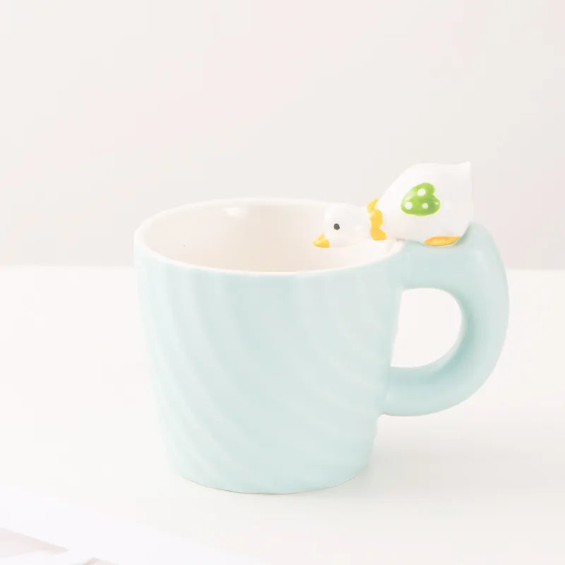 Cartoon Cat Ceramic Cup Creative Hand Painted High Temperature Resistant Mug Dormitory