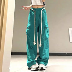 Colorful American Street Cotton Ins Style Harem Trousers Women
