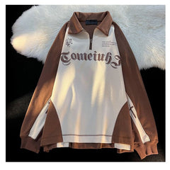 Deeptown Vintage Graphic Sweatshirts Women Oversized Streetwear Pullover Harajuku
