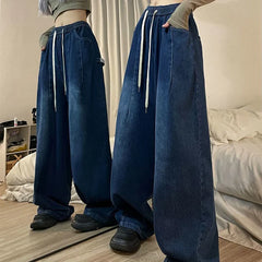 Y2K Vintage Baggy Elastic Waist Jeans Streetwear