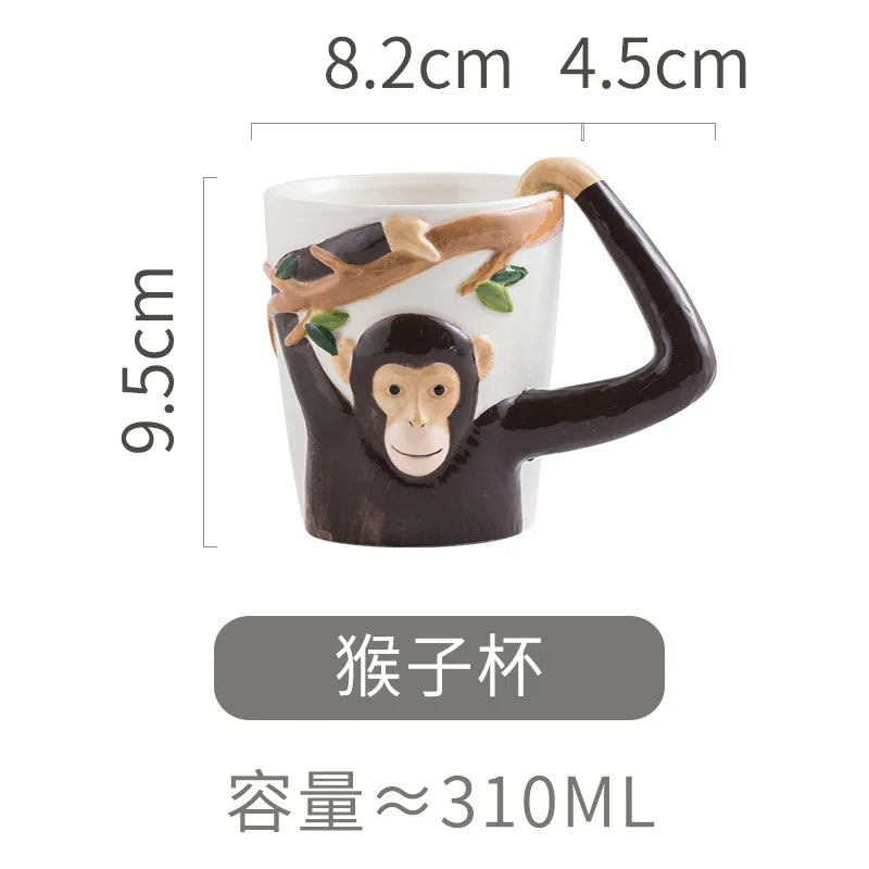 Cute Animal-Shaped Cartoon Ceramic Coffee Cup