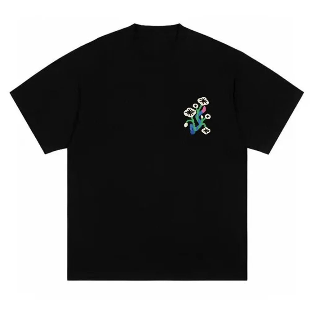 Retro Graffiti Print T-shirt American Hiphop Style