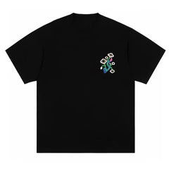 Retro Graffiti Print T-shirt American Hiphop Style