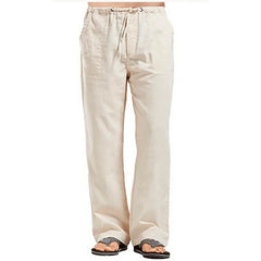 Casual Solid Color Breathable Linen Pant Men