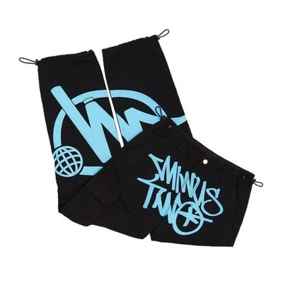 Men's Hip Hop Streetwear Sweatpants with Y2K Goth Punk Print