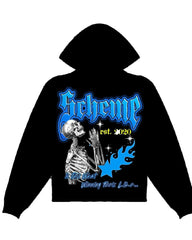 Men Hoodies Print Skull Oversize Retro Hip Hop