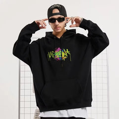 Autumn Graffiti Letter Printed Pullovers Hip Hop Hoodies For Men