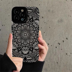 Retro Flower Totem Phone Case For iPhone