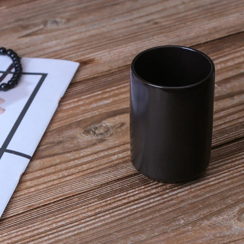 Black And White Ceramic Mug Straight Cup Teacup Without Handle
