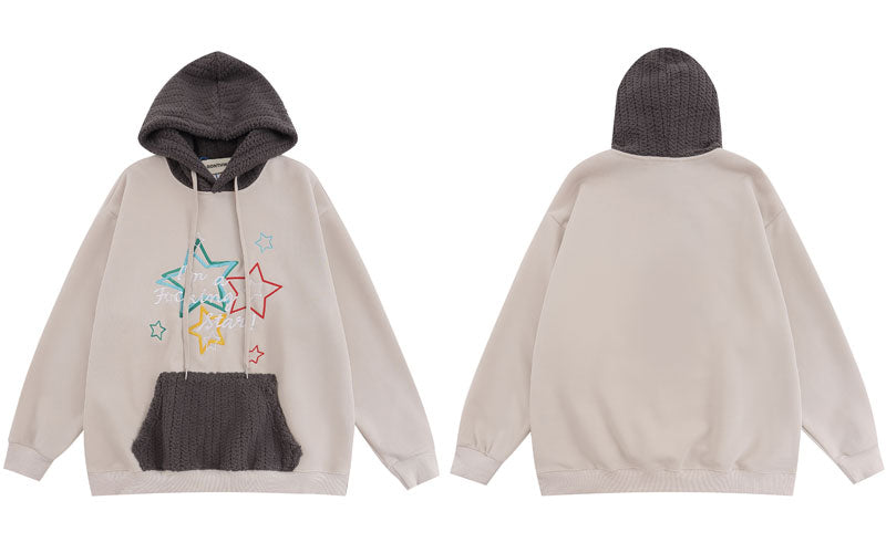 Sweatshirts Hoodie Pullovers Men Embroidery Star Letter