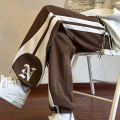 Street Casual Pants Fashion Patchwork Letter Straight-leg Trousers