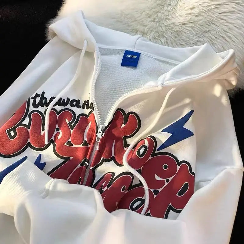 Hoodies Women Streetwear Grunge Harajuku Letter Print