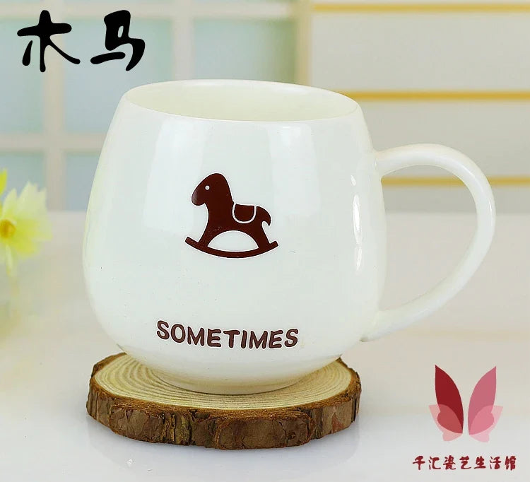 Cute Doraemon Hello Kitty Mug Ceramic Cup Fat Belly Cup Lovers Cup Creative Cartoon Bulb