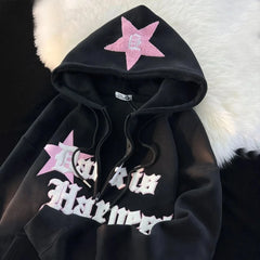 Y2K Hip Hop Star Hoodie Fashion Streetwear for Women