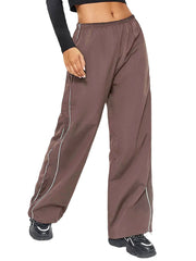 Y2K Baggy Cargo Pants for Women Drawstring Elastic Low Waist Loose