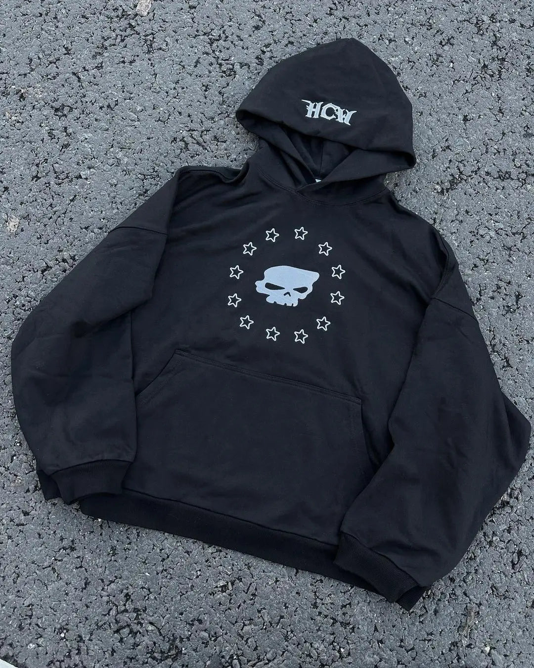 Y2K Harajuku Skull Graphic Hoodie Gothic Pullover for Women