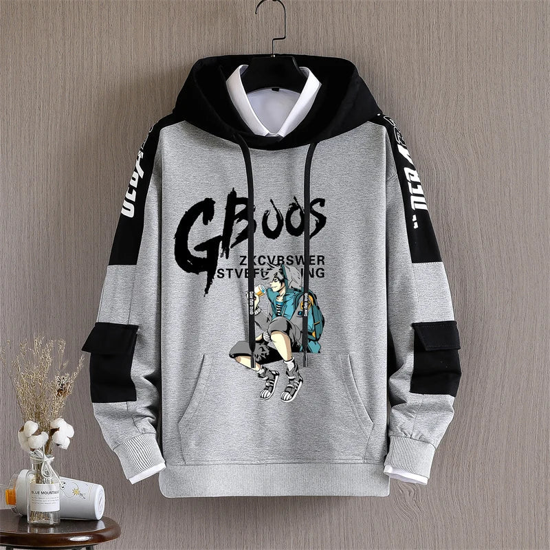 Spring Autumn Long Sleeve Hooded Sweatshirts Casual Hoodies Hip Hop Streetwear