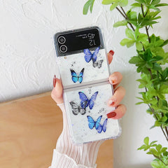 Luxury Transparent Silicone Phone Cover Glitter Butterfly Clear Case for Samsung Galaxy Shockproof