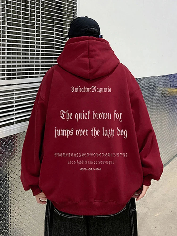 2024 New Gothic Letter Printed Streetwear Hoodies Mens Fleece For Spring and Autumn